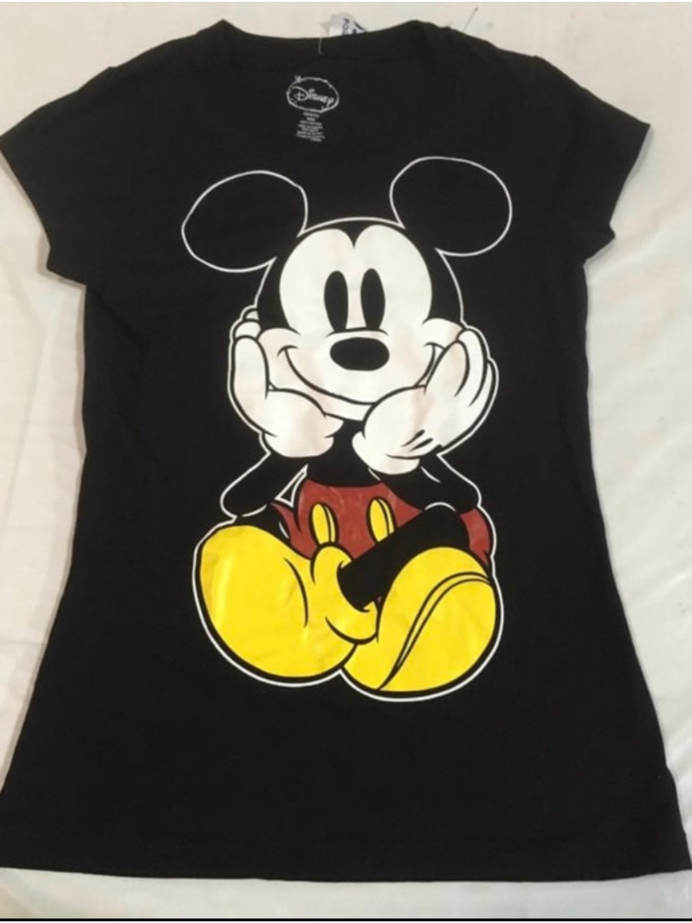 New Mickey Mouse double sided front and back junior women medium (7/9) tee shirt